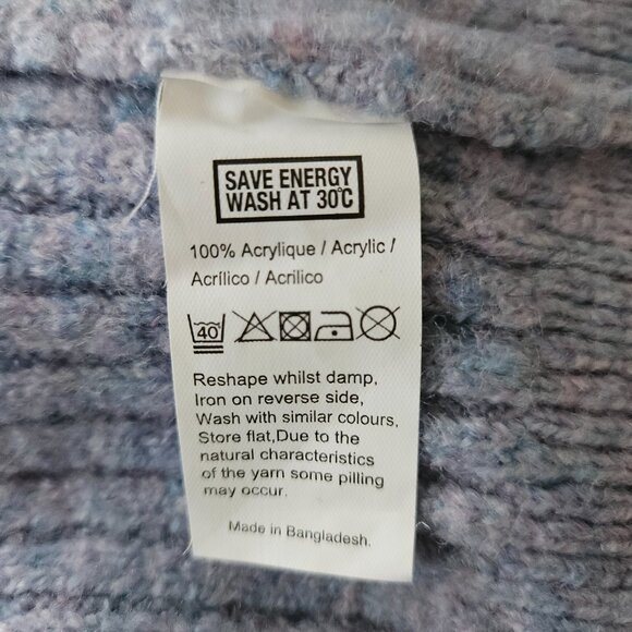 M&S Collection Chunky Ribbed Cardigan – Heather Blue – Button Front – Size M - Picture 7 of 8